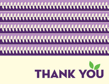 Modern Purple Leaves Thank You Cards