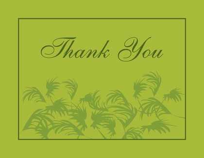 Silhouette Swaying Palms White Border Thank You Cards