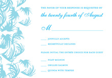 Swaying Palms Blue RSVP Cards