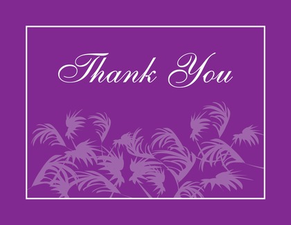 Silhouette Swaying Palms White Border Thank You Cards