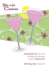 Pink Summer Birthday Celebration Cocktails Invitation