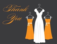 Orange Background Dresses Thank You Cards