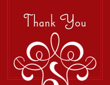 Charming Bold Red Thank You Cards