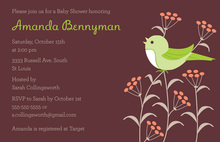 Sweet Robin Bird Baby Shower Invitations