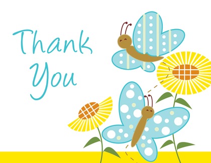Flying Butterflies Thank You Cards