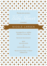 Initial Stamp Blue Baby Invitation