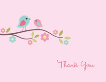 Floral Branch Birds Thank You Cards