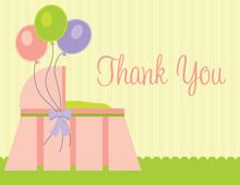 Three Baloons Pink Thank You Cards