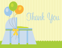 Three Baloons Blue Thank You Cards