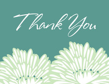 Big Heart In Teal Bloom Thank You Cards