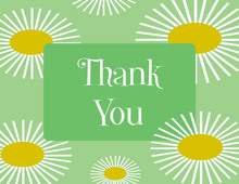 Sunflower Green Thank You Cards