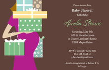 Mint Chevron Mommy-To-Be Baby Shower Invitations