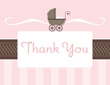Classic Buggy Girl Thank You Cards