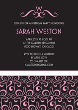 Modern Elegant Swirl Pink Invitations