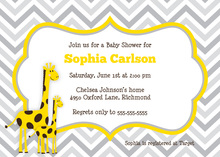 Happy Yellow Giraffes Shower Invitations