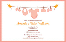 Baby Girl Clothes Shower Invitations