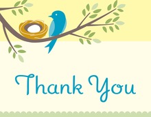Lovely Birds Blue Thank You Cards
