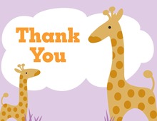 Mother Giraffe For Baby Girl Thank You Cards