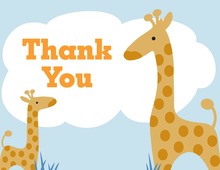 Blue Baby Giraffe Thank You Cards