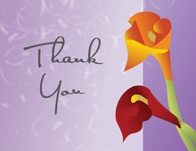 Sunset Lilies Lavender Thank You Cards