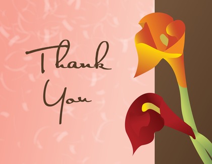 Sunset Lilies Orange Thank You Cards