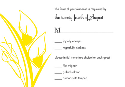 Modern Yellow Lilies Thank You Cards