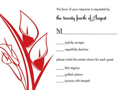 Lovely Lilies In Red Holiday Invitations