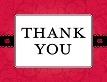 Red Flourish Thank You Cards