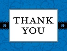 Navy Blue In Black Thank You Cards
