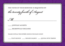 Hip Gray and Purple RSVP Cards