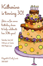 Chocolate Fountain Birthday Cake Invitation