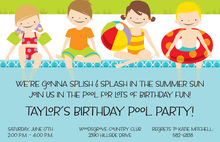 Poolside Kids Birthday Invitation