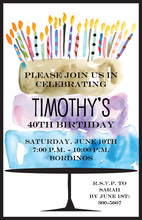 Watercolor Birthday Cake Flair Invitation