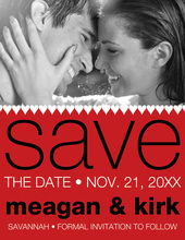 Modern Hearts Red Save The Date Photo Cards