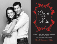 Holiday Floral Bookplate Save The Date Photo Cards