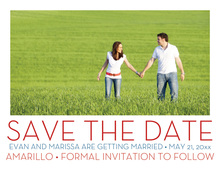 Simple Red Save The Date Photo Cards