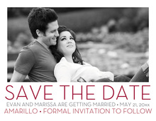 Simple Maroon Save The Date Photo Cards
