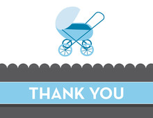 Modern Blue Buggy Thank You Cards