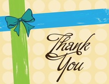 Present Style Blue Thank You Cards