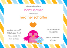 Blue Owl Chevron Baby Shower Fill-in Invites