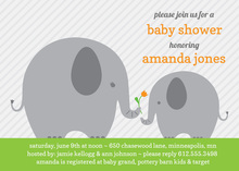 Vintage Frame Boy Baby Shower Elephant Invites