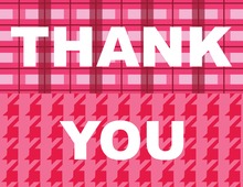 Pink Block Thank You Cards