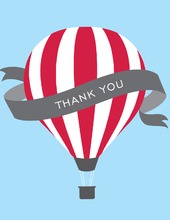 Red Hot Air Balloon Thank You Cards