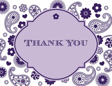 Purple Paisley Thank You Cards