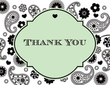 Green Paisley Thank You Cards