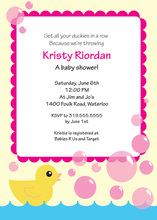 Cute Pink Duck Invitations