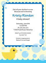 Cute Blue Duck Invitations