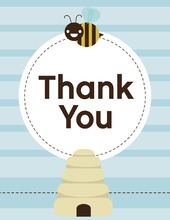 Mom-to-bee Blue Thank You Cards