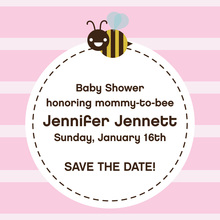 Mom-to-bee Pink Square Stickers