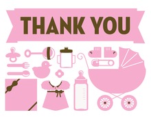 Pink Baby Elements Thank You Cards